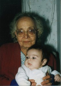 Two favorite video subjects: Nonna and my infant daughter, 1995. Forever young.